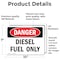 Signmission Diesel Fuel Only Danger Sign, Vinyl Decal, 10in W x 7in L, 2PK OS-2PACK-DS-D-710-L-2060 - alternate 5